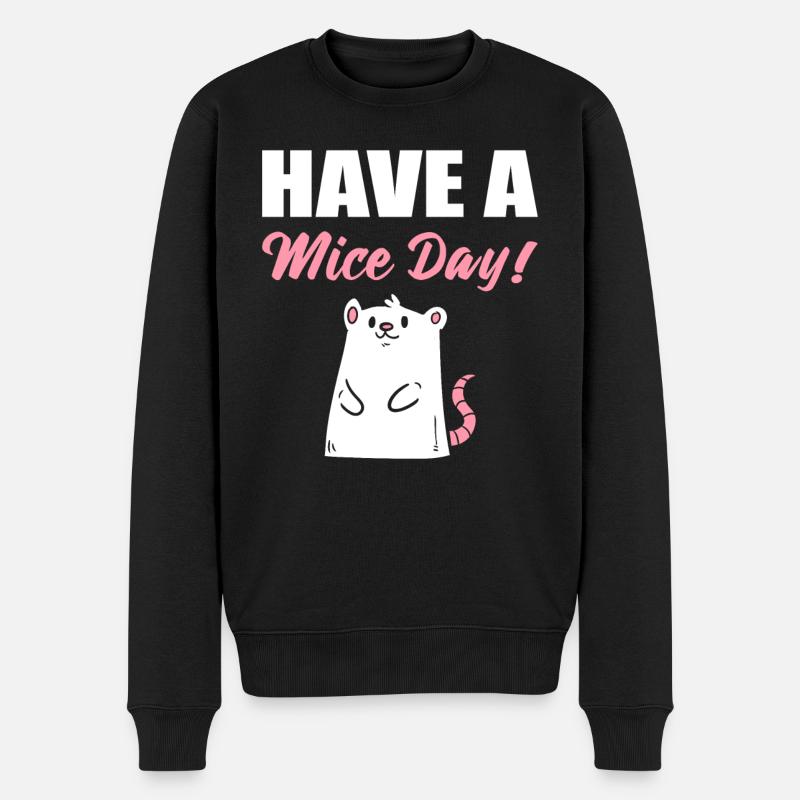 Have A Mice Day! Maus Biologe - Männer Premium Bio Pullover - Schwarz