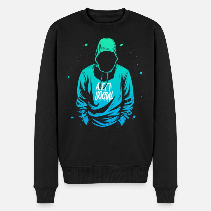 Sweat à capuche antisocial dégradé - Pull Premium bio Homme - noir