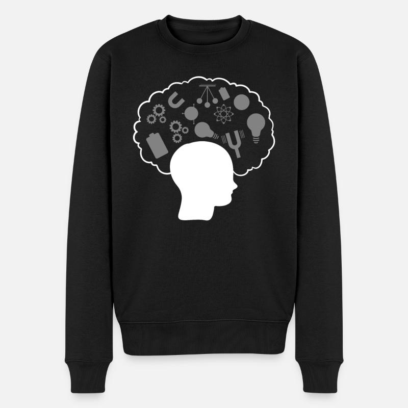 Physik Gehirn Wissenschaftsprofessor - Männer Premium Bio Pullover - Schwarz