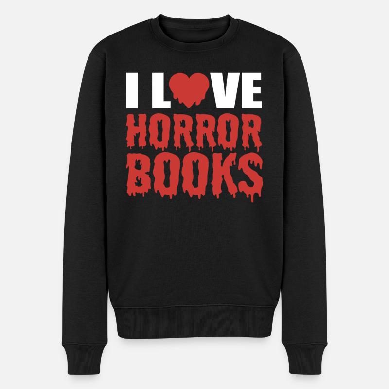 Horrorbuchliebhaber Geisterjäger - Männer Premium Bio Pullover - Schwarz