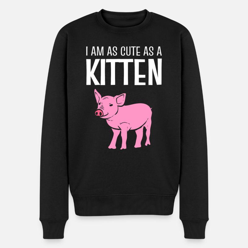 Schweinliebhaber Veganer Aktivist - Männer Premium Bio Pullover - Schwarz