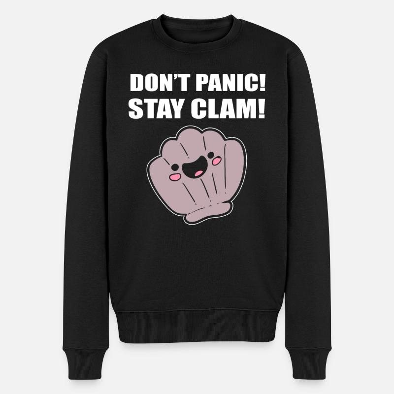 Muschel Wortspiel Meeresfrüchte Koch - Männer Premium Bio Pullover - Schwarz