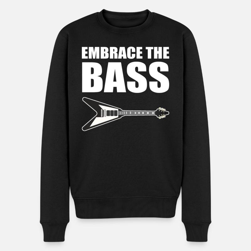 Lustiger Bassgitarrist Gitarrenlehrer - Männer Premium Bio Pullover - Schwarz