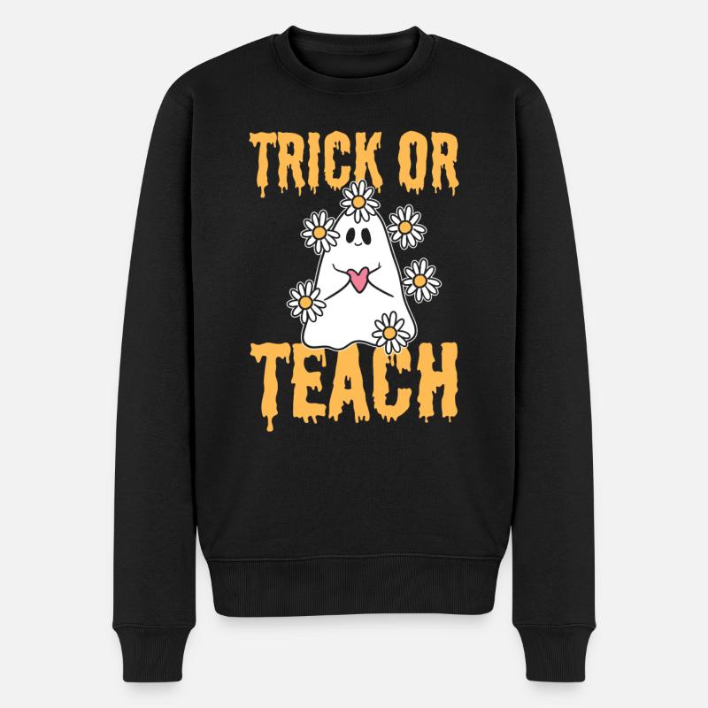 Trick Or Teach Lehrer - Männer Premium Bio Pullover - Schwarz