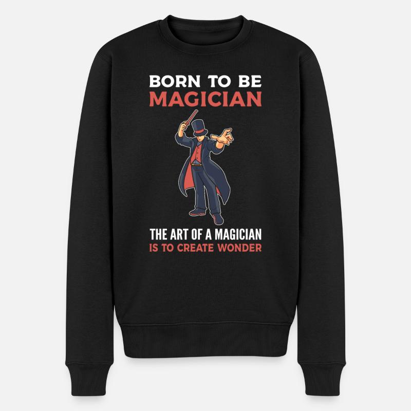 Magierleben Zauberer - Männer Premium Bio Pullover - Schwarz