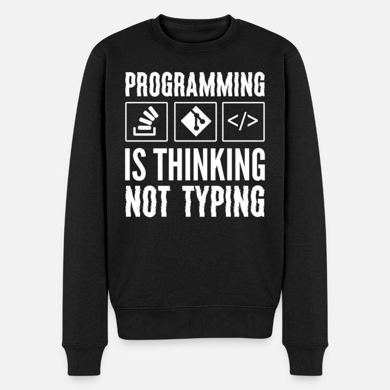 Lustiger Softwareentwickler Computerprogrammierer - Männer Premium Bio Pullover - Schwarz