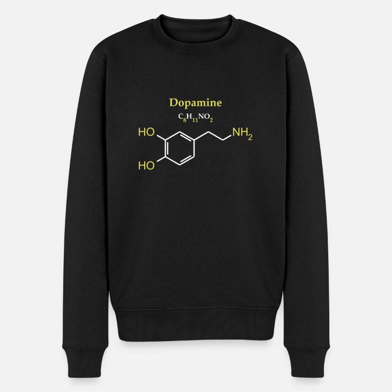 Dopamin-Molekül - Männer Premium Bio Pullover - Schwarz