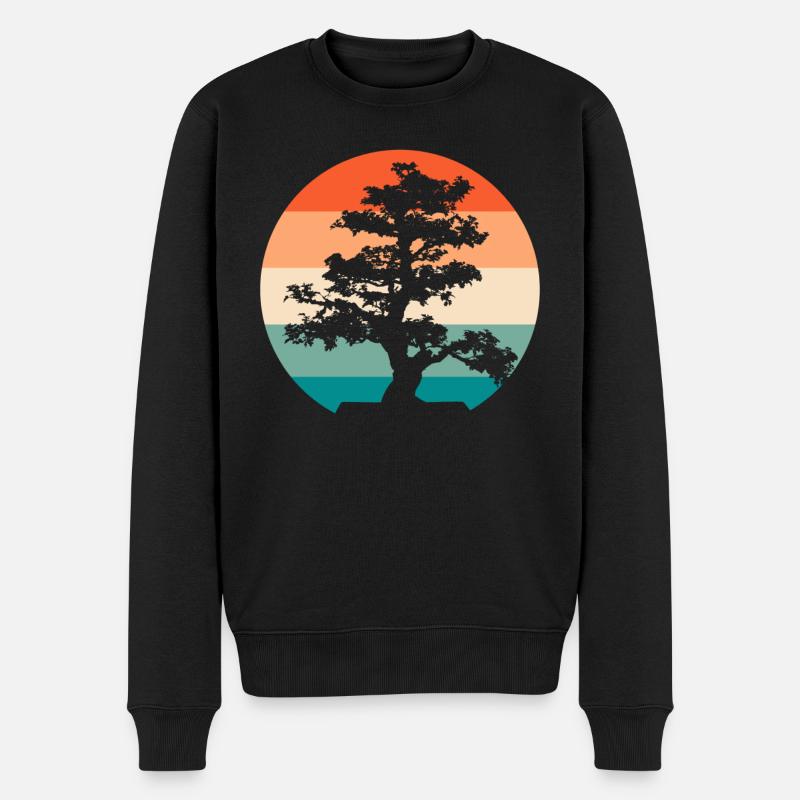 Bonsai-Baum-Vintage Bonsai-Enthusiast - Männer Premium Bio Pullover - Schwarz