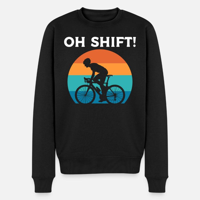 Oh Shift Radfahrer - Männer Premium Bio Pullover - Schwarz