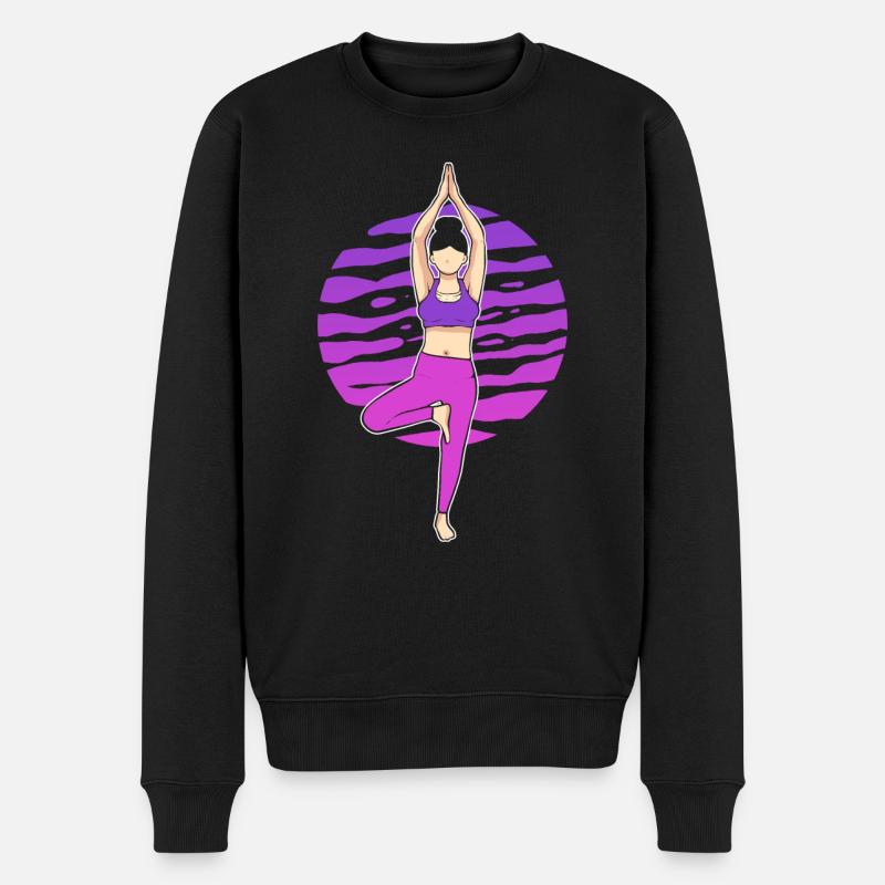 Yoga-Pose Yogalehrer - Männer Premium Bio Pullover - Schwarz