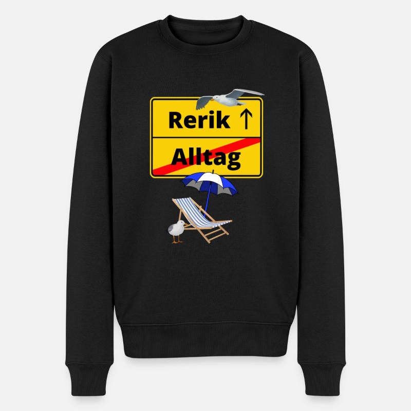 Rerik-Ortsschild Alltag Rerik Urlaub - Männer Premium Bio Pullover - Schwarz