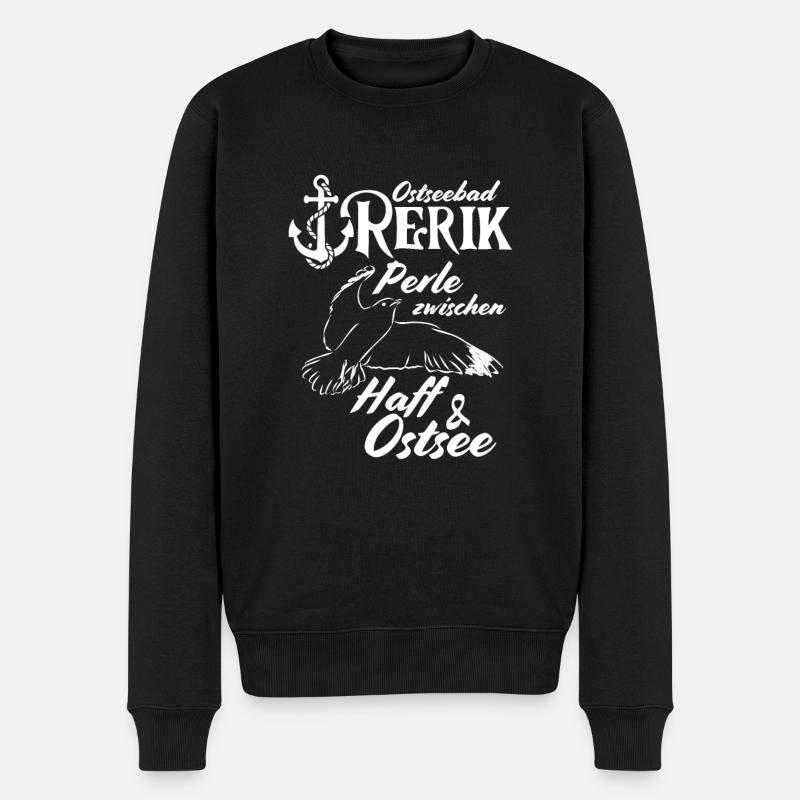 Rerik Ostseebad Rerik Perle zwischen Haff & Ostsee - Männer Premium Bio Pullover - Schwarz