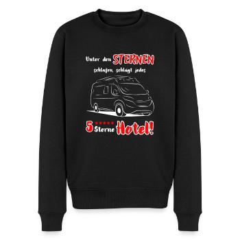 Camping Van Camping-car Dicton + Motif - Pull Premium bio Homme - noir - Devant - Nico (187cm)