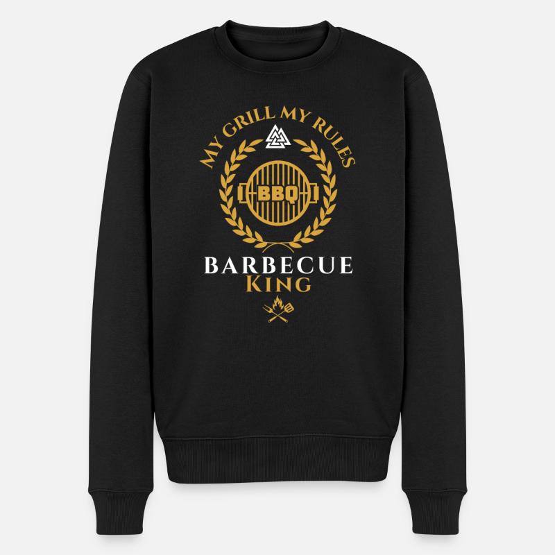BBQ-Barbecue King-My Grill Mes règles - Pull Premium bio Homme - noir
