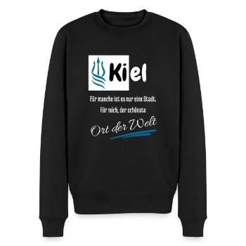 Pour moi, Kiel est la plus belle ville hanséatique du monde - Pull Premium bio Homme - noir - Devant - Nico (187cm)