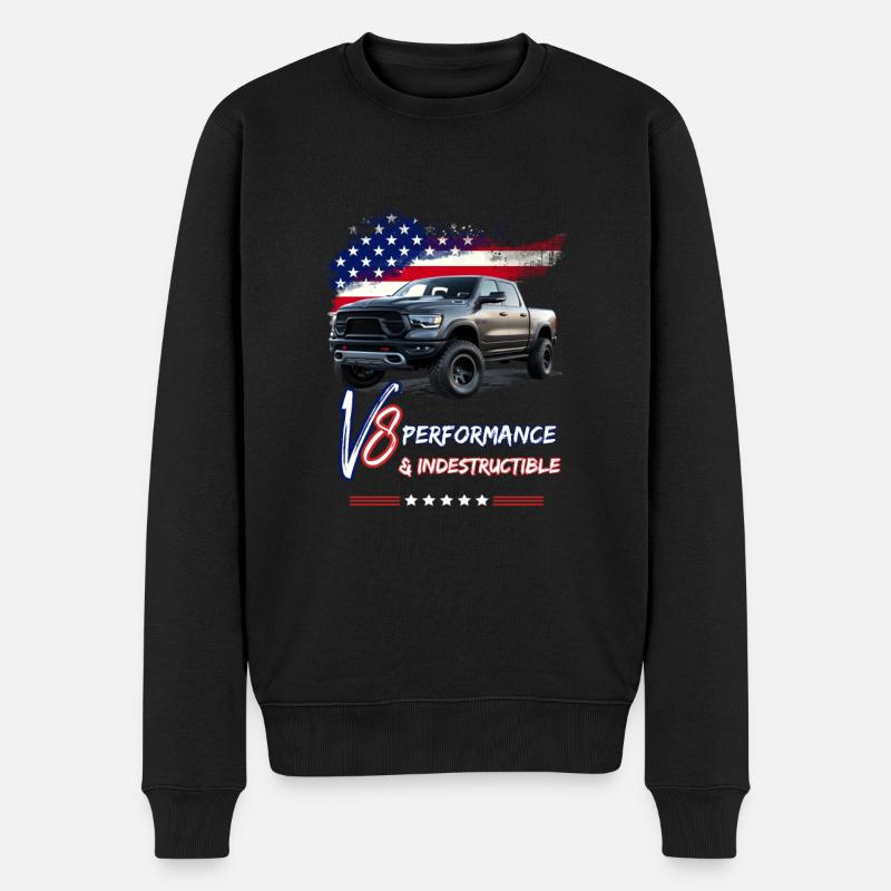 Pick Up Truck - Leistung & Unzerstörbar - Pick Up - Männer Premium Bio Pullover - Schwarz
