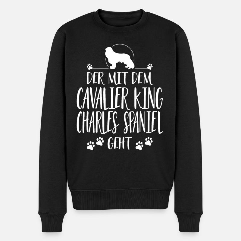 DER MIT CAVALIER KING CHARLES SPANIEL Wilsigns - Männer Premium Bio Pullover - Schwarz