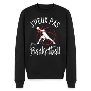 Basketball humour j'peux pas Cadeau basketteur - Pull Premium bio Homme - noir - Devant - Nico (187cm)