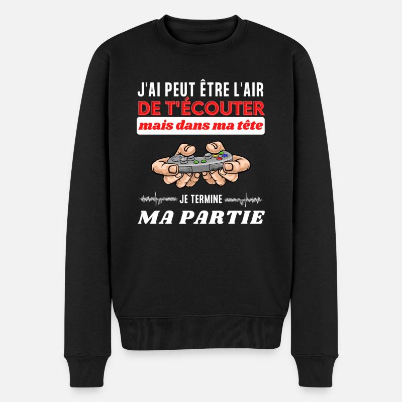 Blague gameur humour gamer phrase drôle gaming - Pull Premium bio Homme - noir