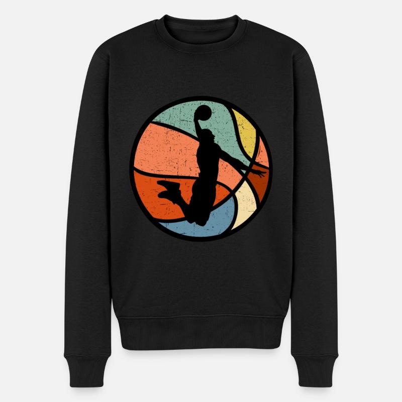 T-shirt cadeau de joueur de basket rétro vintage - Pull Premium bio Homme - noir