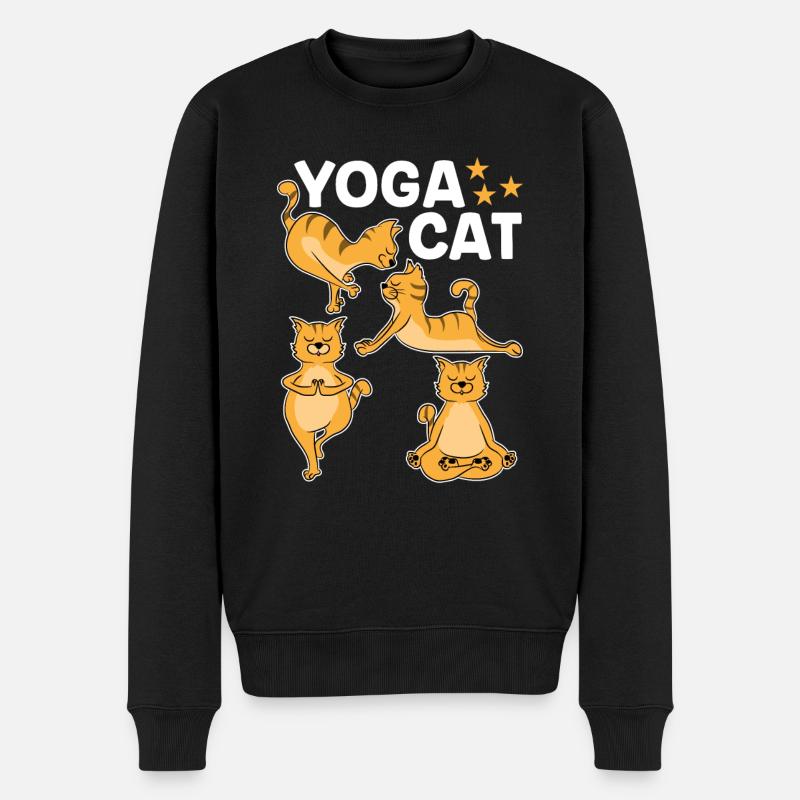 Chat de yoga - Pull Premium bio Homme - noir