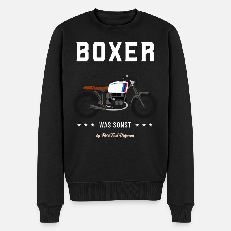 Boxer was sonst - Männer Premium Bio Pullover - Schwarz