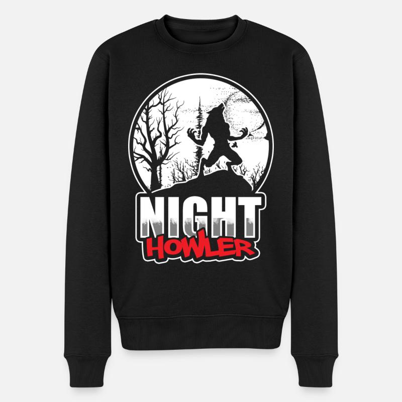 Wolf Halloween Märchen - Männer Premium Bio Pullover - Schwarz