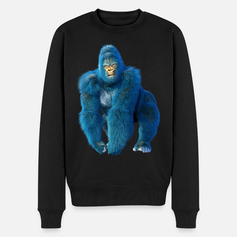Gorilla Kraft - Männer Premium Bio Pullover - Schwarz