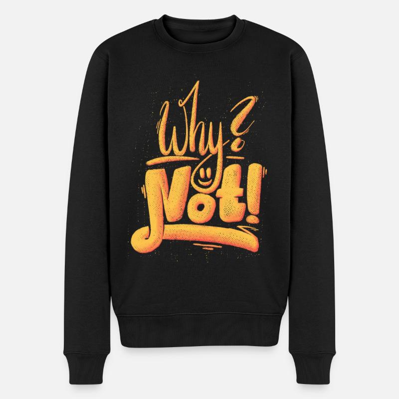 Why Not Ausrufezeichen - Männer Premium Bio Pullover - Schwarz