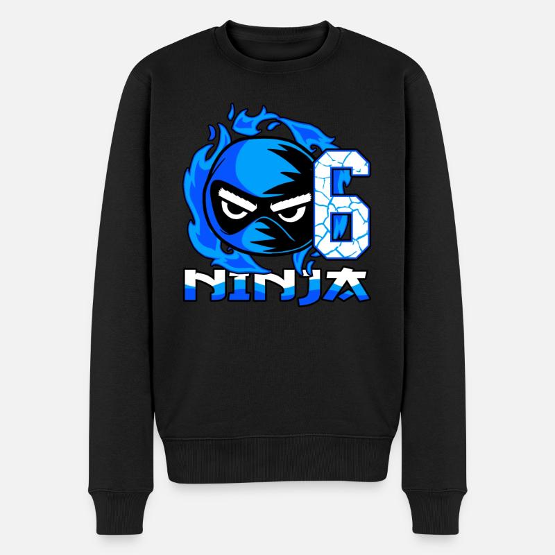 Kinder 6. Geburtstag Junge 6 Jahre alt Ninja - Männer Premium Bio Pullover - Schwarz