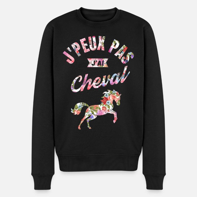 J'Peux Pas J'Ai Cheval - Pull Premium bio Homme - noir