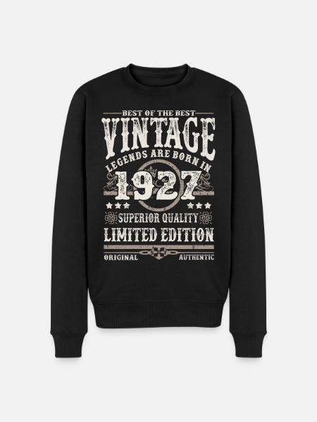 Legenden werden 1927 geboren - Männer Premium Bio Pullover - Schwarz