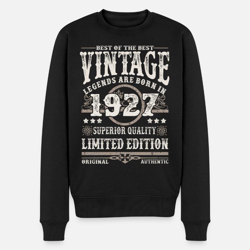 Legenden werden 1927 geboren - Männer Premium Bio Pullover - Schwarz