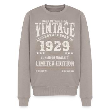 Legenden werden 1929 geboren - Männer Premium Bio Pullover - Taupe - Vorne - Nico (187cm)