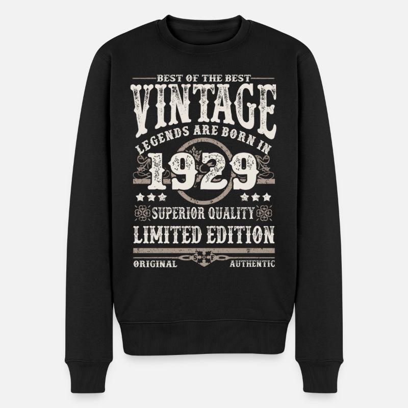 Legenden werden 1929 geboren - Männer Premium Bio Pullover - Schwarz