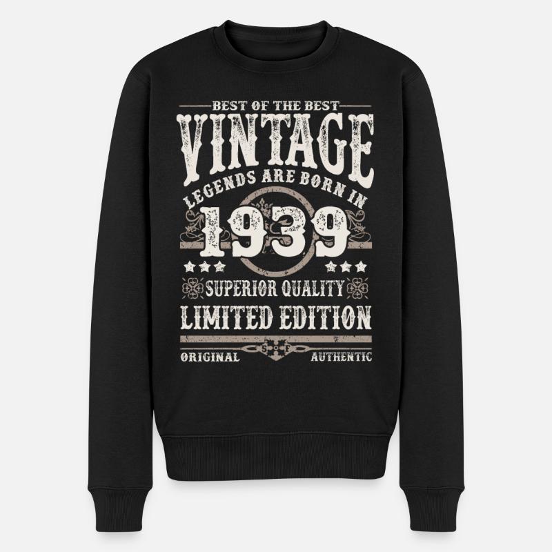 Legenden werden 1939 geboren - Männer Premium Bio Pullover - Schwarz