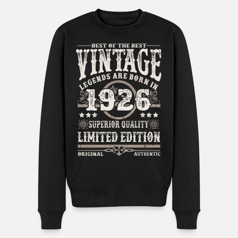Legenden werden 1926 geboren - Männer Premium Bio Pullover - Schwarz