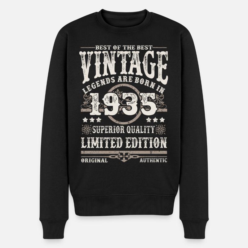 Legenden werden 1935 geboren - Männer Premium Bio Pullover - Schwarz