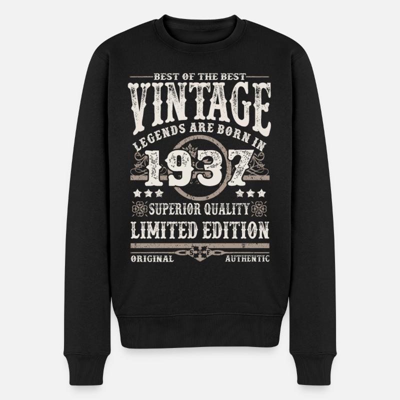 Les légendes sont nées en 1937 - Pull Premium bio Homme - noir