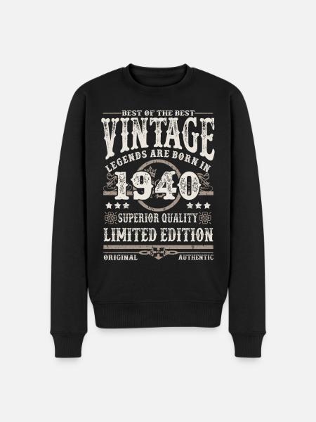 Legenden werden 1940 geboren - Männer Premium Bio Pullover - Schwarz