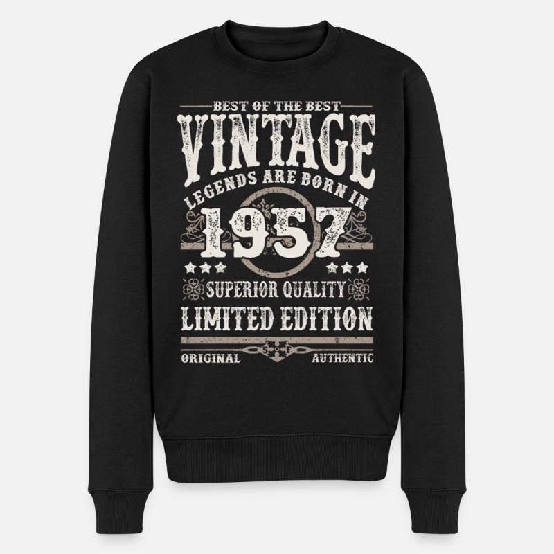 Legenden werden 1957 geboren - Männer Premium Bio Pullover - Schwarz