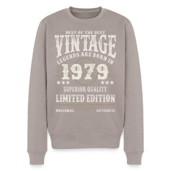 Legenden werden 1979 geboren - Männer Premium Bio Pullover - Taupe - Vorne - Nico (187cm)
