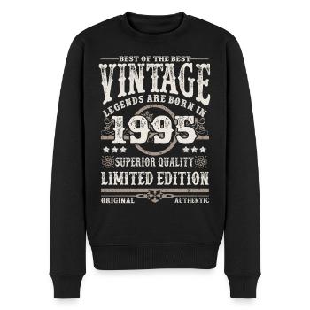 Legenden werden 1995 geboren - Männer Premium Bio Pullover - Schwarz - Vorne - Nico (187cm)