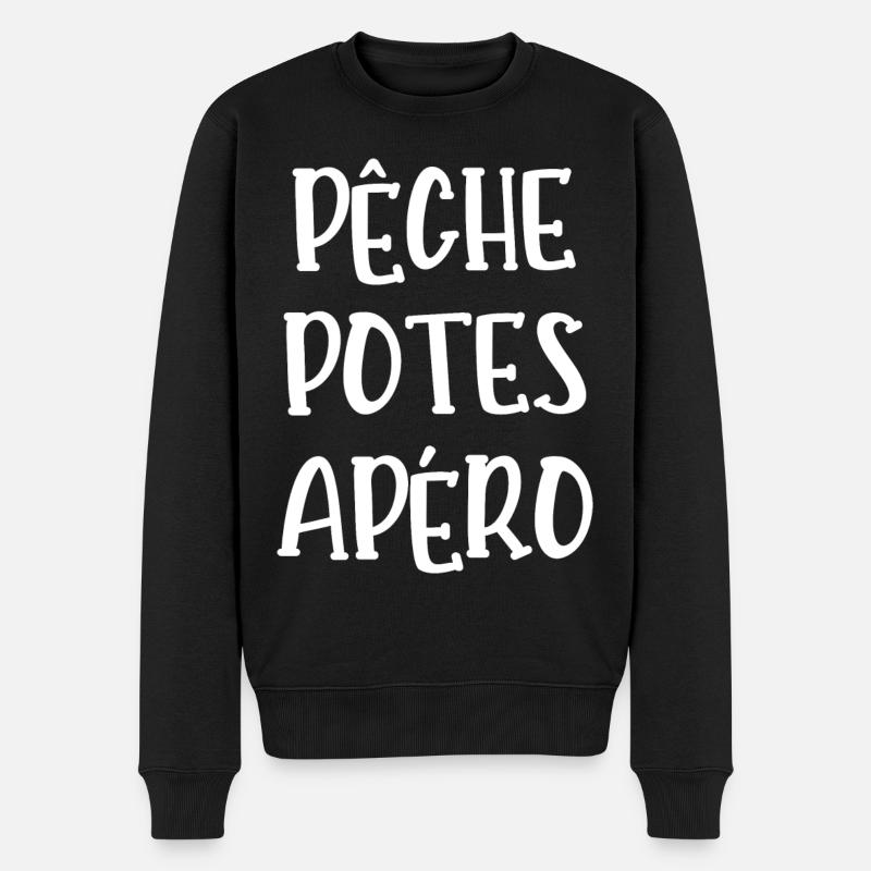 pêche potes apéro - Pull Premium bio Homme - noir