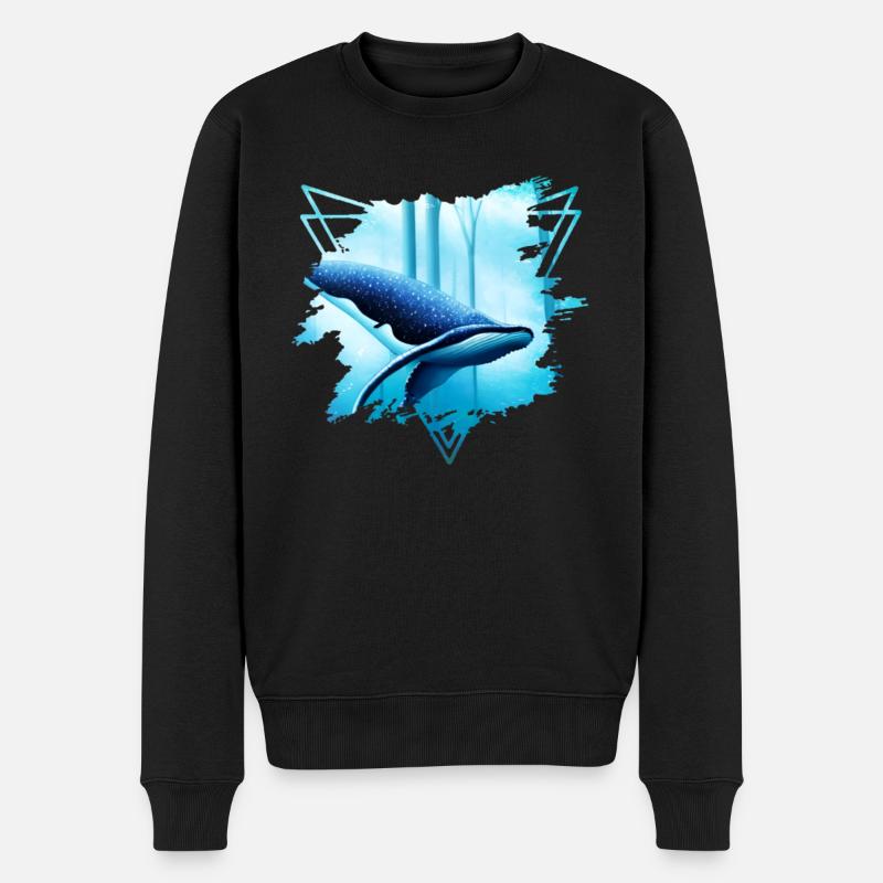 Motif de requin-baleine : Une majesté - Pull Premium bio Homme - noir