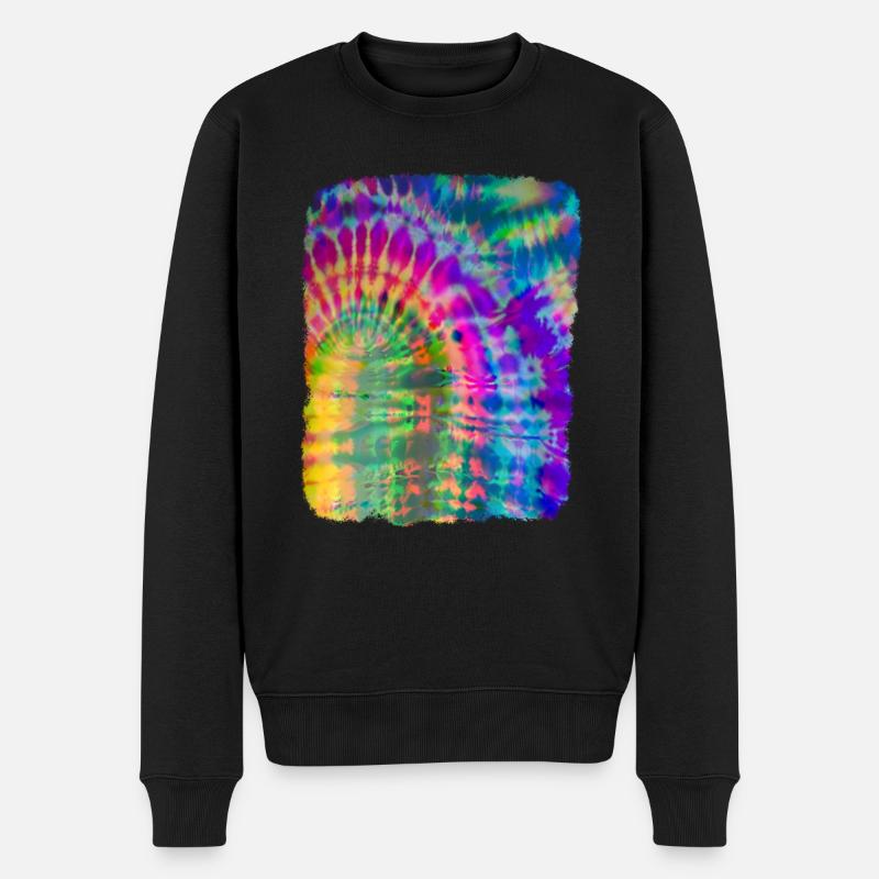 Tie Dye Batik - Männer Premium Bio Pullover - Schwarz