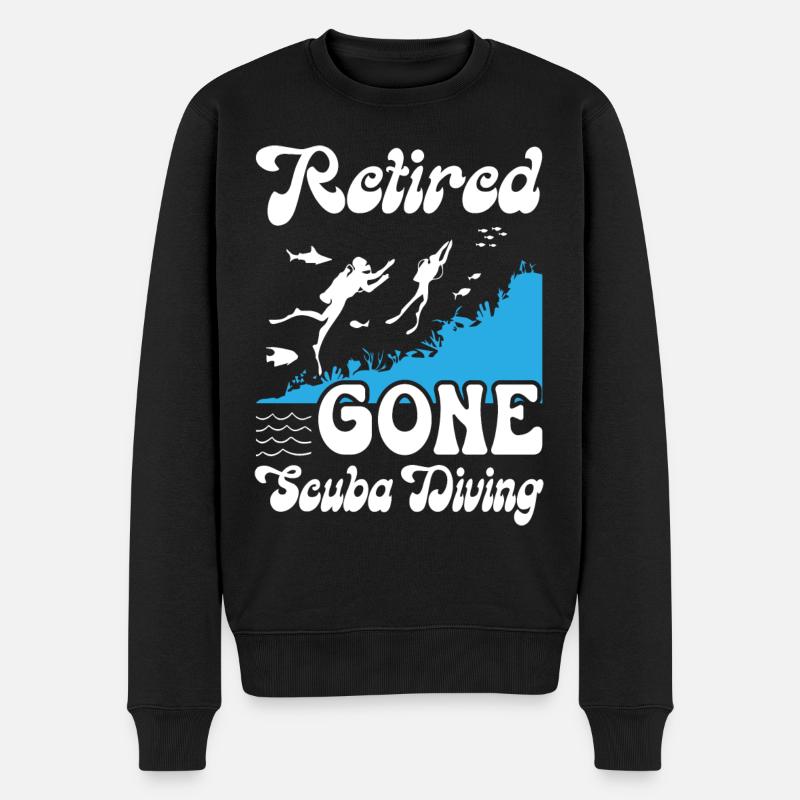 Retraité Gone Scuba Diving - Pull Premium bio Homme - noir