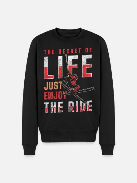 Skiing Alps Downhill Ski area - Men's Premium Organic Jumper - black