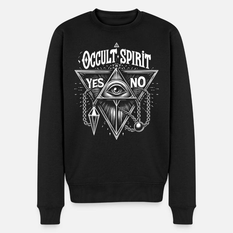 Okkulter Geist Logo Pendel - Männer Premium Bio Pullover - Schwarz