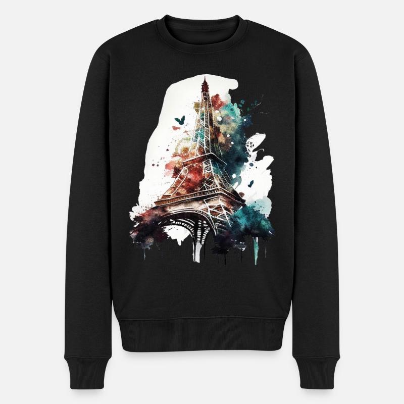 Tour Eiffel - Pull Premium bio Homme - noir